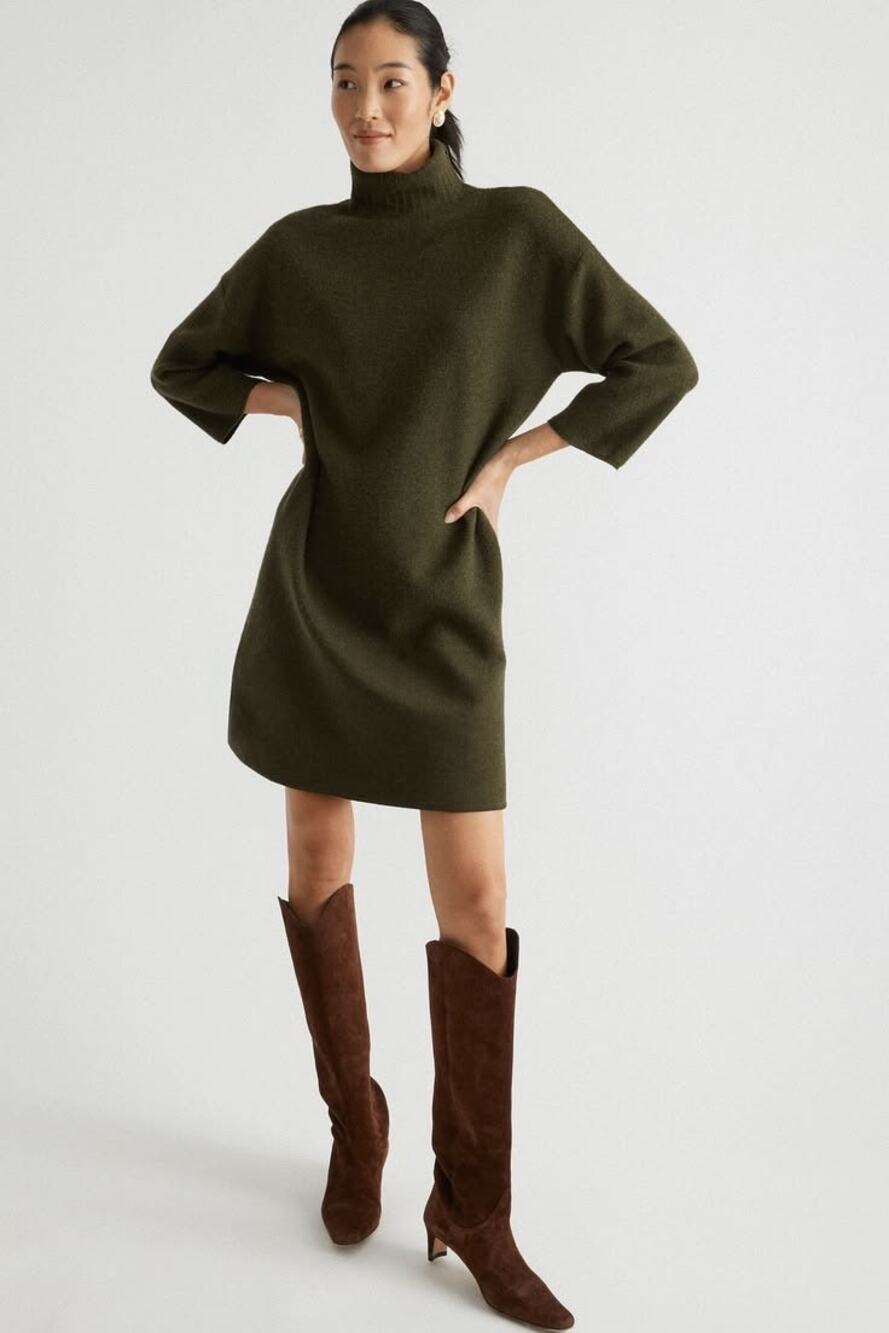 Tuckernuck Pomander Place Vivianne Knit Mini Dress Olive S
